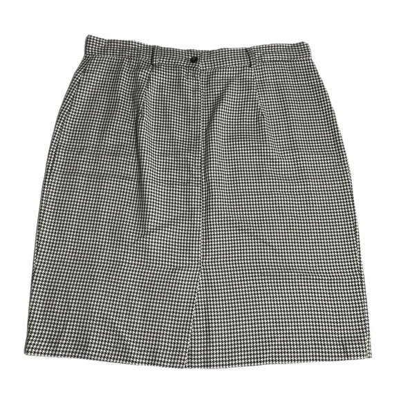 Vintage Jessica Scott Houndstooth Tweed Secretary Office Skirt Size 18 34” Waist - Picture 1 of 9